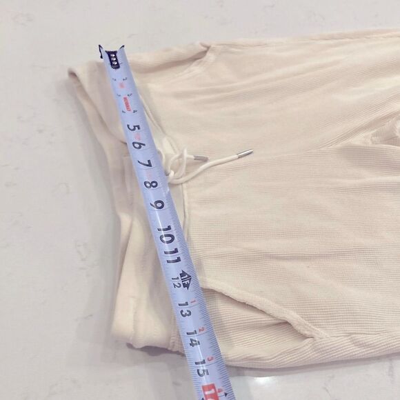 MATE the LABEL 100% Organic Cotton Ivory White Waffle Knit Thermal Joggers Med - Picture 8 of 10
